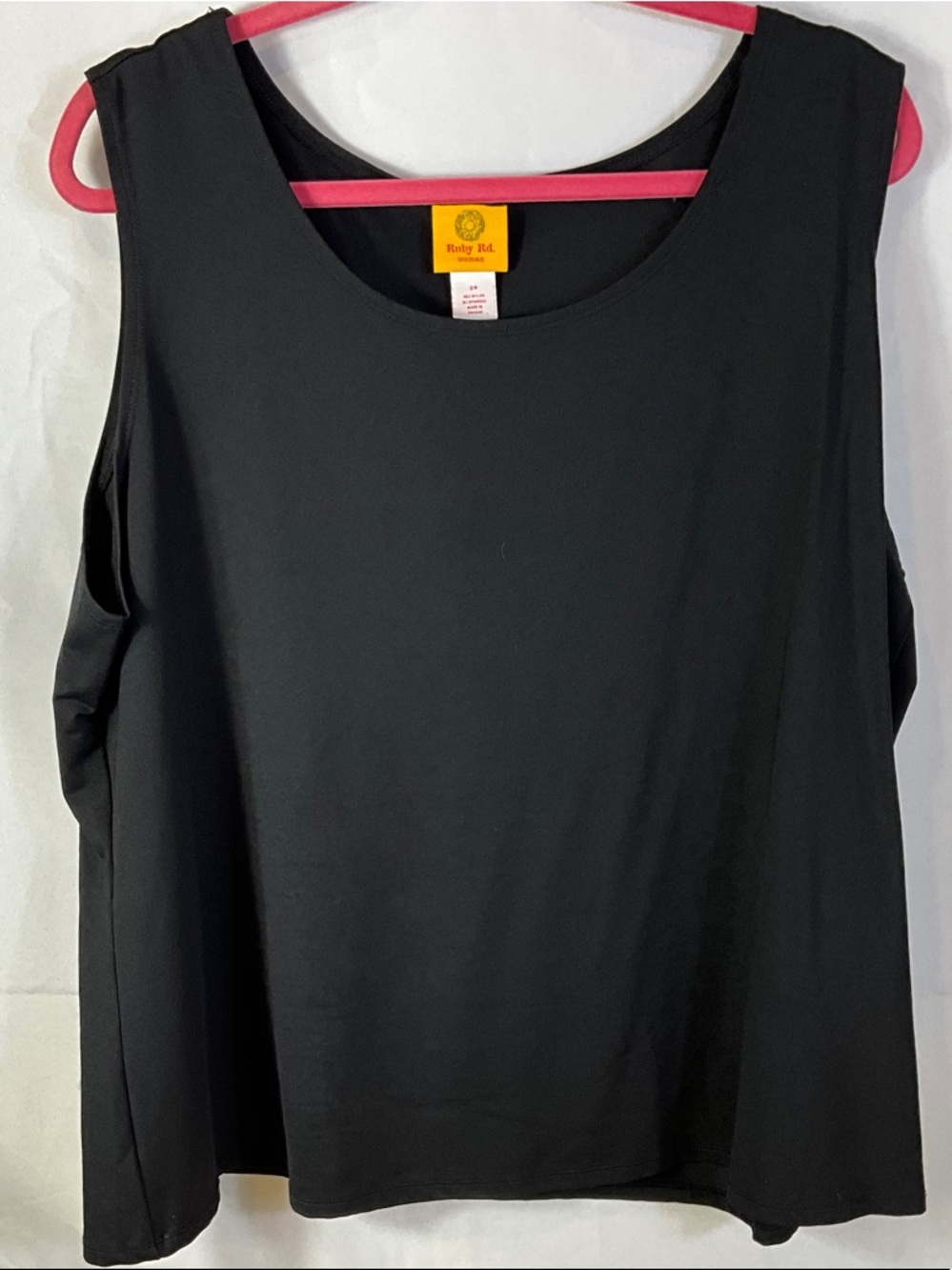 Ruby Rd. Black Scoop Neck Tank Top Size 2X